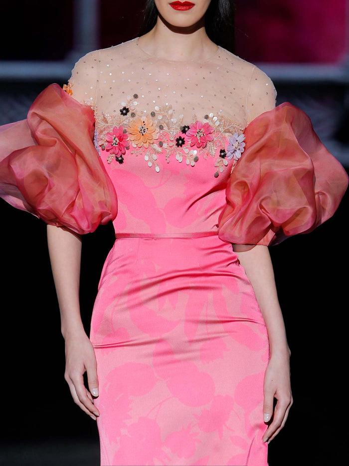 Hannibal Laguna LOOK 31 GERALDINIA | Vestido De Fiesta En Satin Pomelo