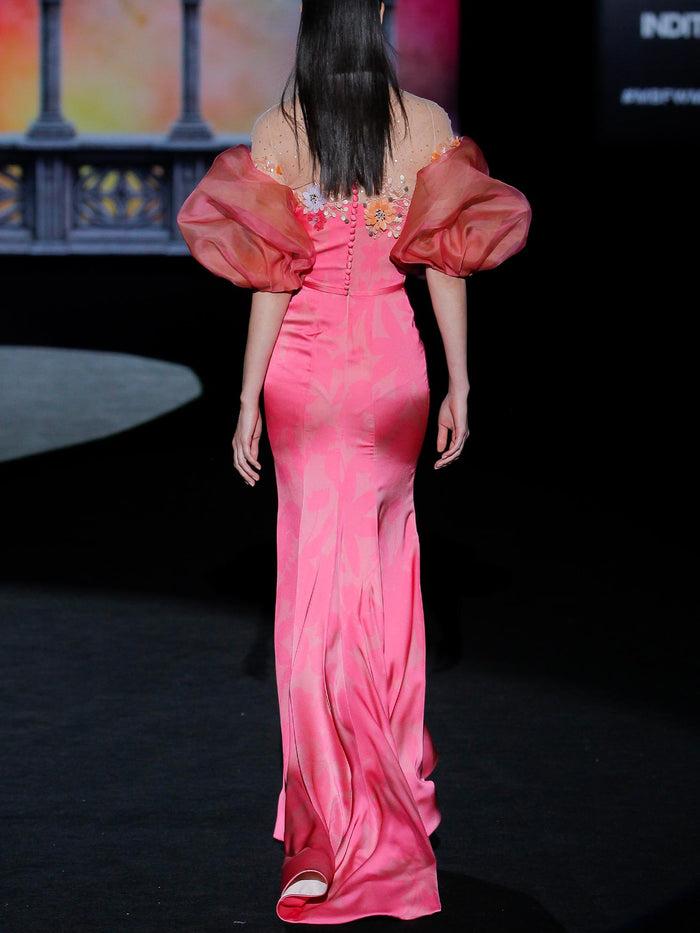 Hannibal Laguna LOOK 31 GERALDINIA | Vestido De Fiesta En Satin Pomelo