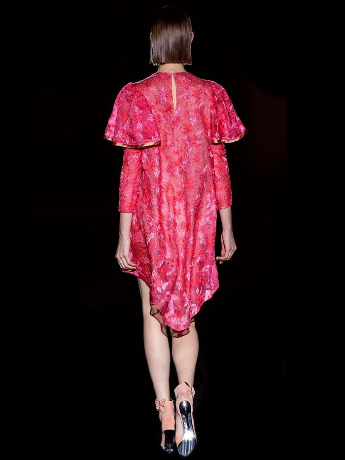 Hannibal Laguna Look 32 CORALS | Vestido Mini Tipo A En Organza Bordada Cristal