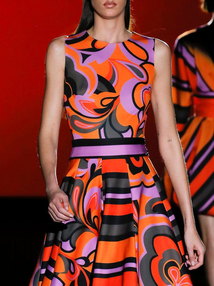 Hannibal Laguna LOOK 32 FARINELA | Vestido De Fiesta En Neopreno Con Falda De Nesgas