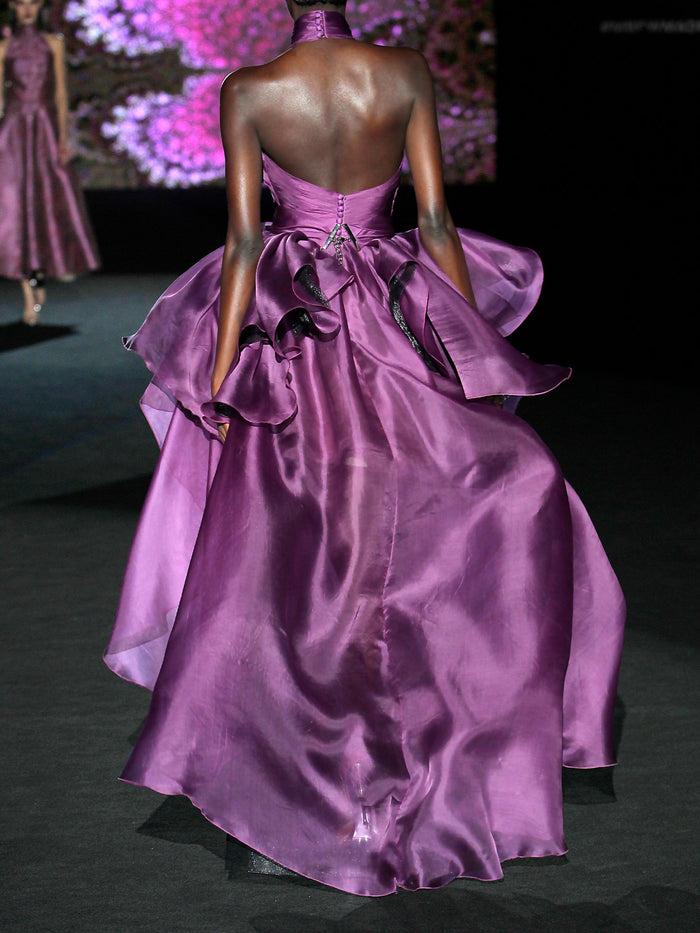 Hannibal Laguna LOOK 32 HASTRAL | Vestido En Organza Color Morado