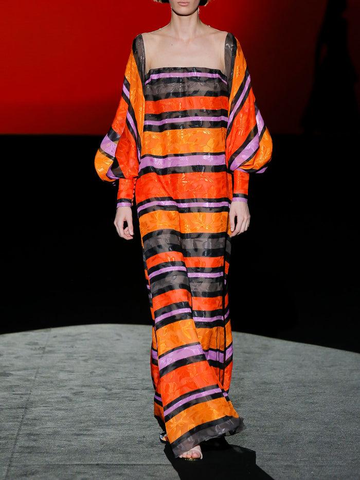 Hannibal laguna LOOK 33 FANTORINI | Vestido de fiesta en gasa devoré con amplia falda