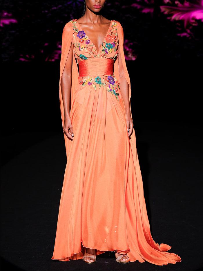 Hannibal Laguna LOOK 33 Vestido KELIAN | Vestido En Gasa Arcilla Con Escote En V