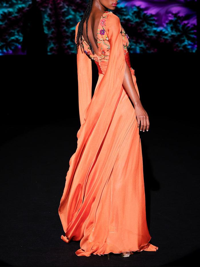 Hannibal Laguna LOOK 33 Vestido KELIAN | Vestido En Gasa Arcilla Con Escote En V