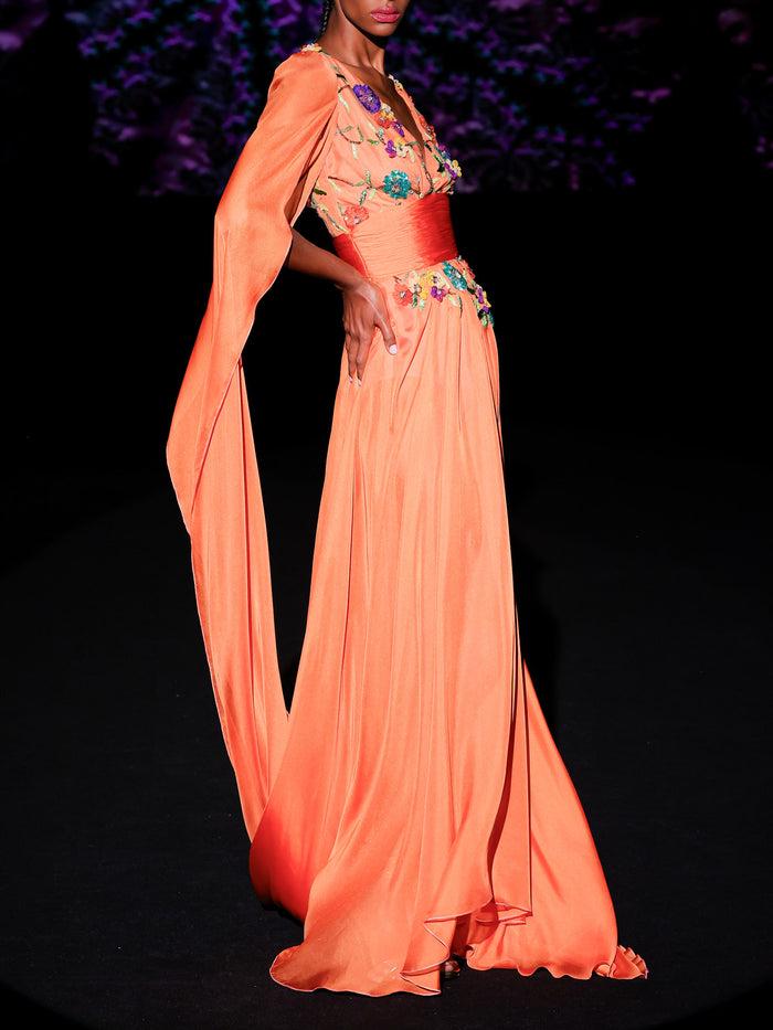 Hannibal Laguna LOOK 33 Vestido KELIAN | Vestido En Gasa Arcilla Con Escote En V