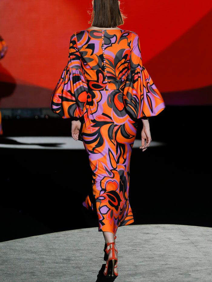 Hannibal Laguna LOOK 34 FLAVIA | Vestido De Fiesta En Neopreno Con Falda Sirena Midi