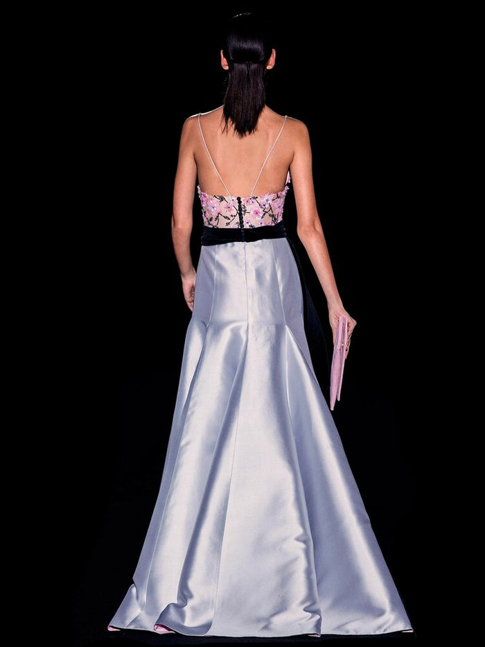 Hannibal Laguna Look 37 CRYSTAL | Vestido Con Cuerpo Bordado En Cristal Rosa Y Negro