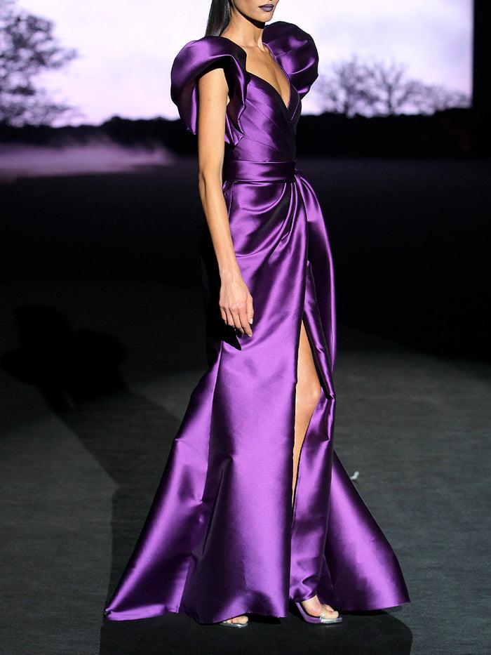 Hannibal Laguna LOOK 39 HECHIZO | Vestido En Mikado Color Morado