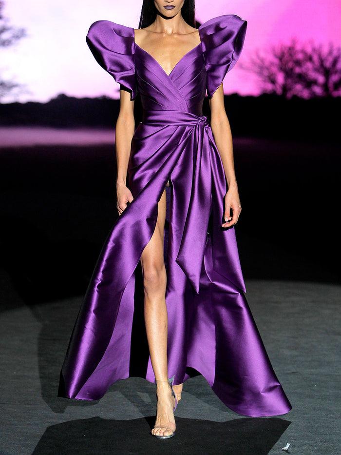 Hannibal laguna LOOK 39 HECHIZO | Vestido en mikado color morado