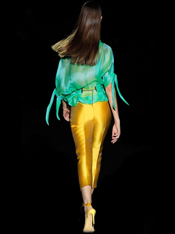 Hannibal Laguna Look 4 DANZA DUM Y DIXIE | Blusa En Organza Seda Corpiño En Raso Y Pantalon Mikado