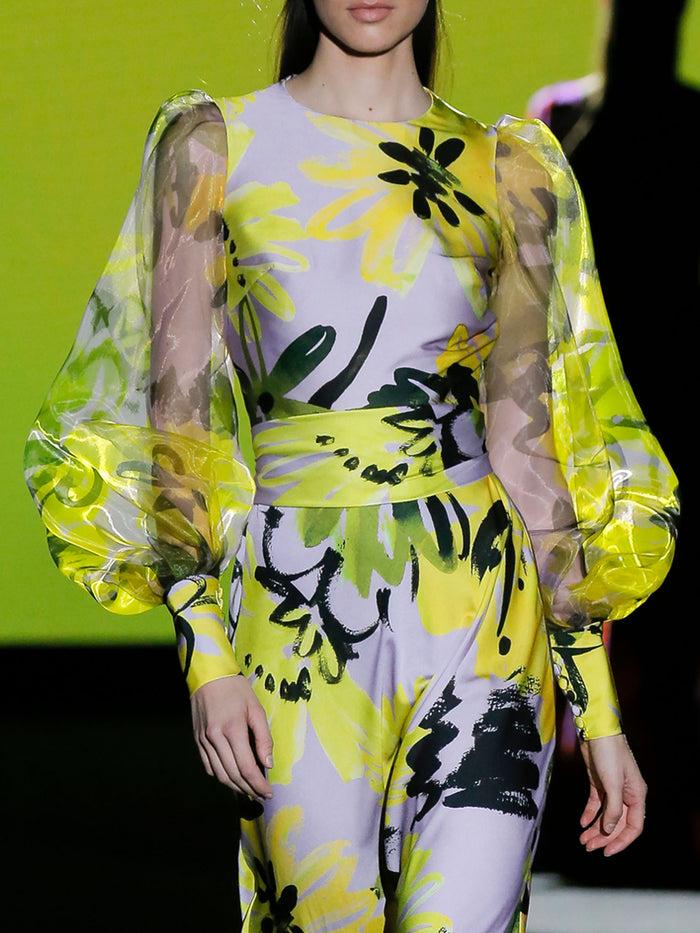 Hannibal Laguna LOOK 4 FIORE | Vestido Fiesta En Satin Estampado