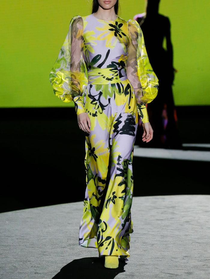 Hannibal laguna LOOK 4 FIORE | Vestido fiesta en satin estampado