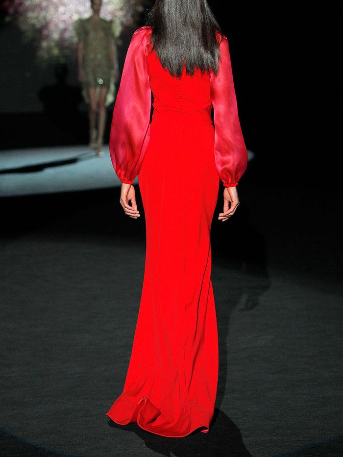 Hannibal Laguna LOOK 4 HESTRELIA | Vestido De Fiesta En Crepe Y Organza Geranio