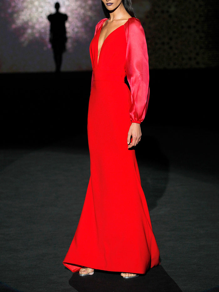 Hannibal Laguna LOOK 4 HESTRELIA | Vestido De Fiesta En Crepe Y Organza Geranio