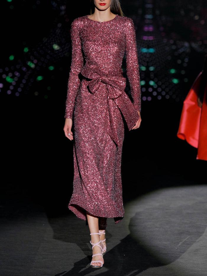 Hannibal laguna LOOK 40 ISTAMBUL | Vestido de fiesta midi en lentejuelas granate