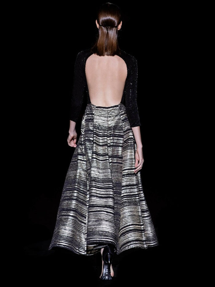 Hannibal Laguna Look 41 CINDILER | T-shirt En Punto Bordado De Perlas Negras