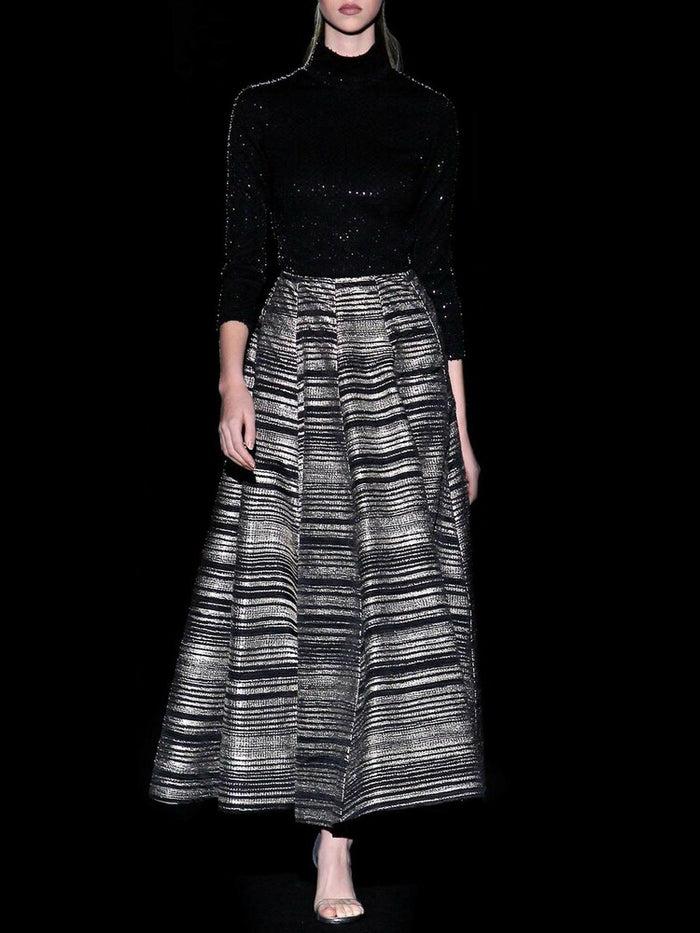 Hannibal laguna Look 41 CINDILER | T-shirt en punto bordado de perlas negras