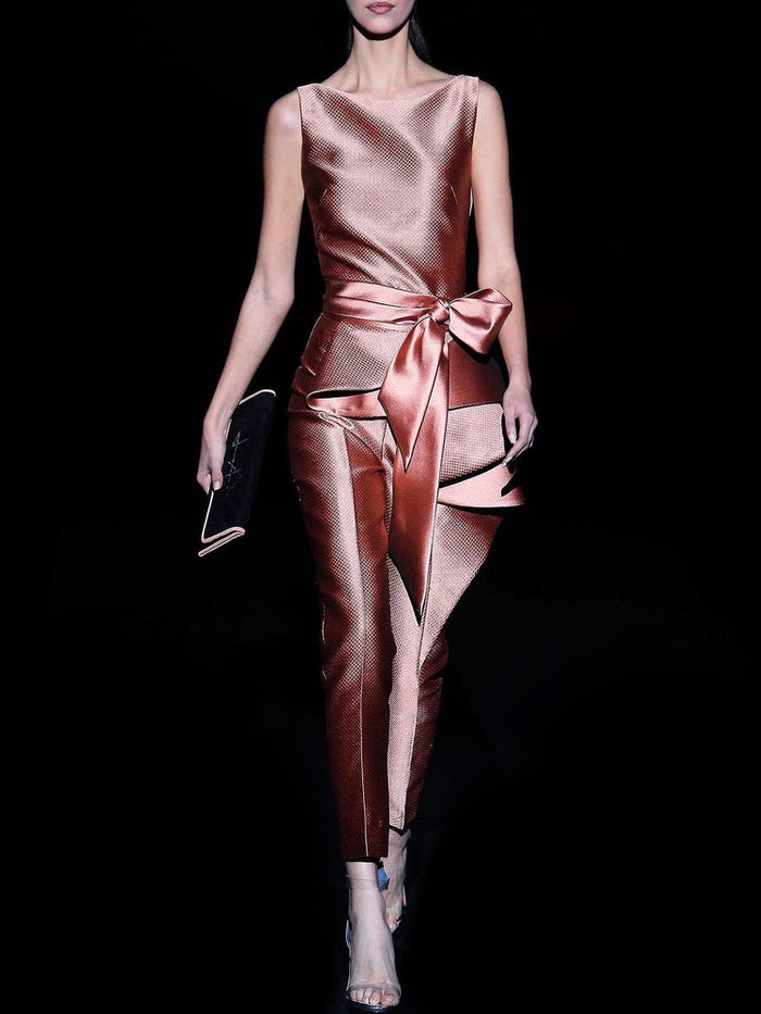 Hannibal laguna Look 5 COLIER y CALA | T- shirt en gran pique peach y pantalón gran pique peach