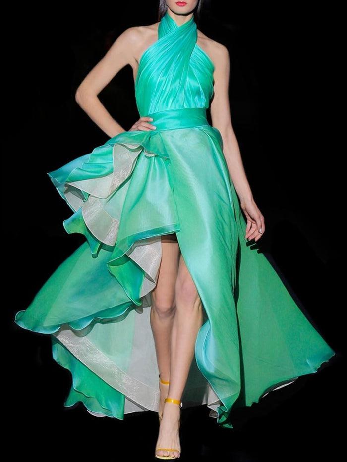 Hannibal laguna Look 5 DANDINI | Vestido largo de fiesta organza de seda