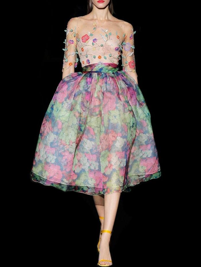 Hannibal laguna Look 7 DANELI | Vestido años 50 con falda organza seda