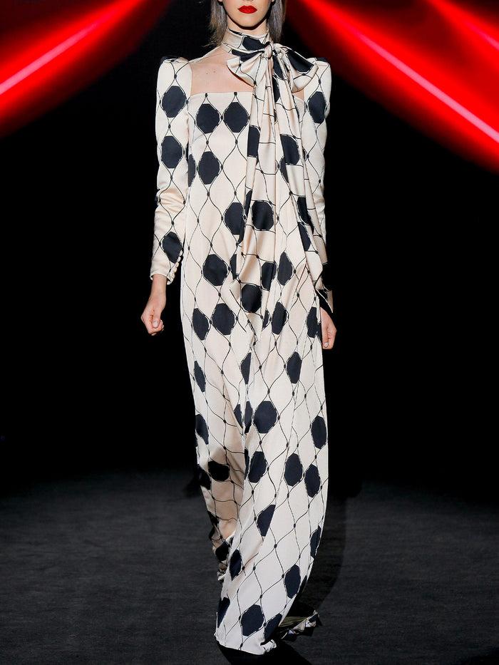 Hannibal laguna LOOK 7 IROSAKI | Vestido largo de fiesta en satín rombos xxl