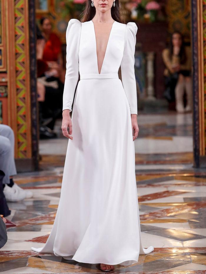 Hannibal laguna LOOK 7 Vestido de boda VERINA realizado en crepe