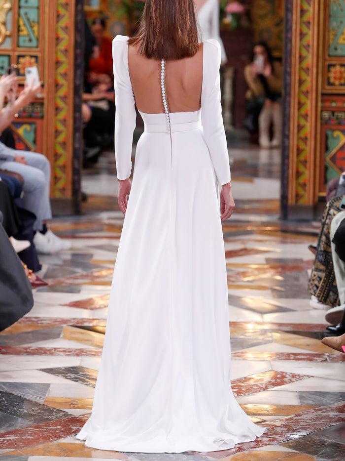 Hannibal laguna LOOK 8 Vestido de novia UNGRIA realizado en mikado pique