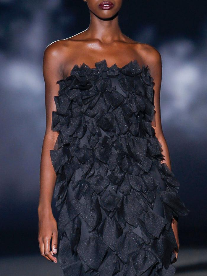 Hannibal Laguna Look 8 XENDRA | Vestido Largo De Fiesta En Organza Color Negro