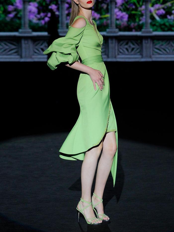 Hannibal Laguna LOOK 9 GIOTO | Vestido De Fiesta En Satín Manzana