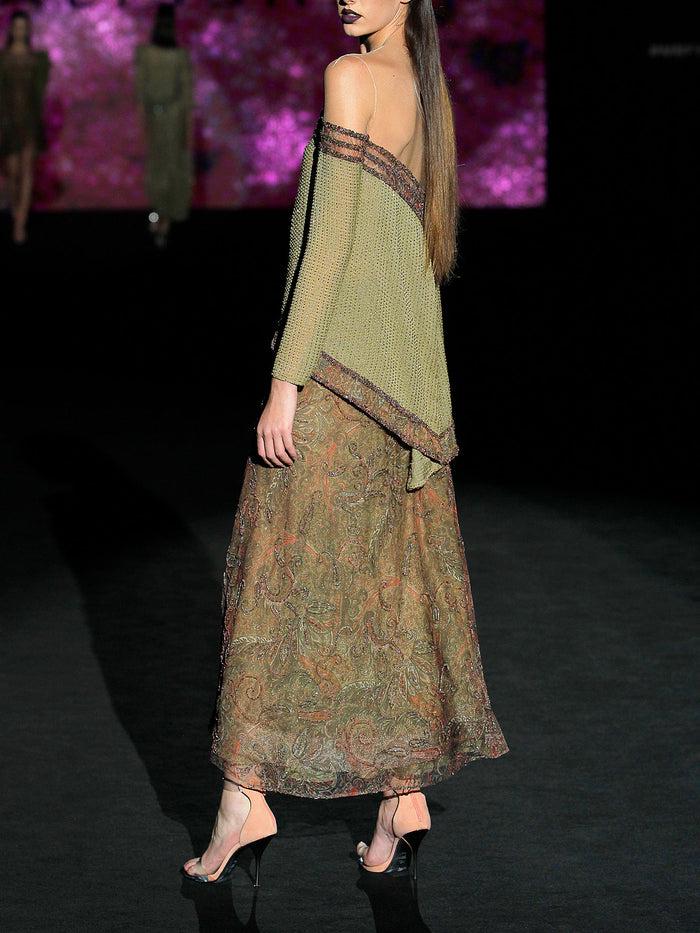 Hannibal Laguna LOOK 9 HAILOA Y HANY | Blusón Y Falda En Gasa Bordada