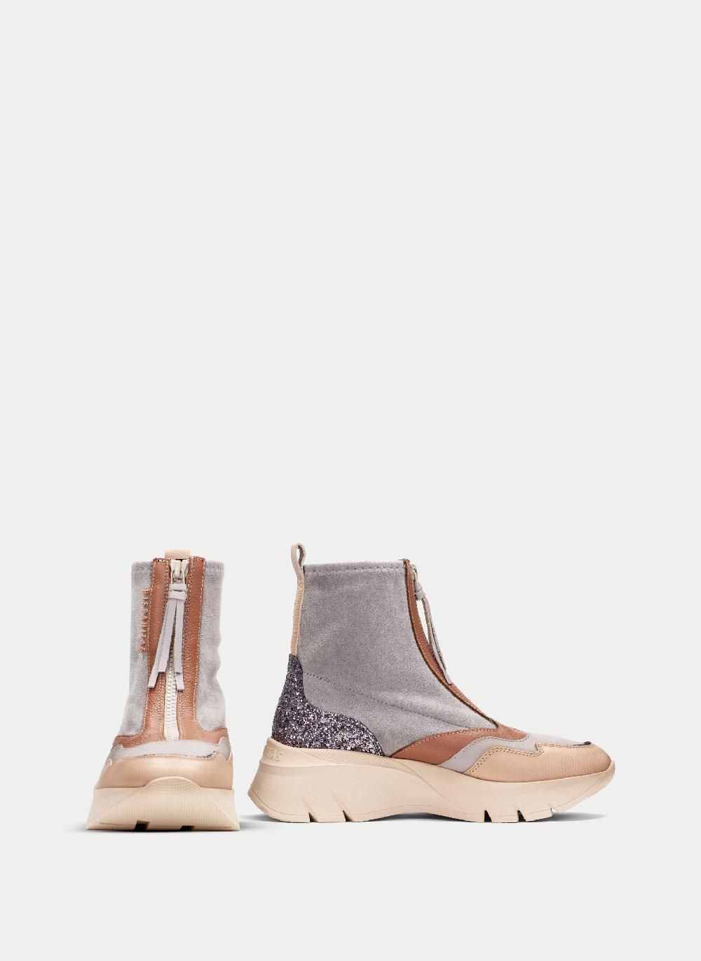 Hispanitas Botin Sport Helsinki Gris-tierra-glitter