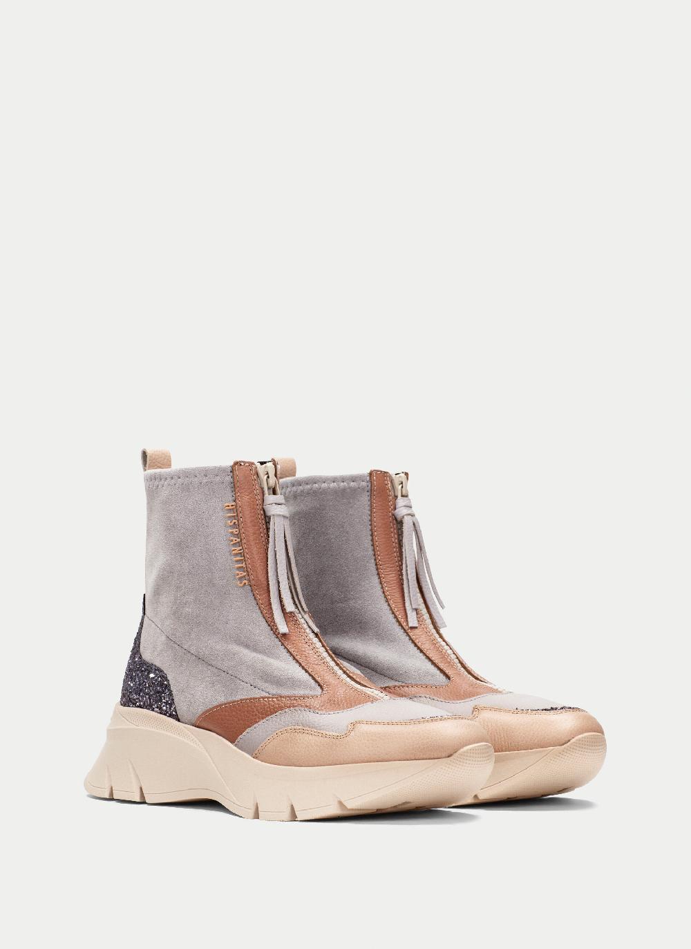 Hispanitas Botin sport helsinki gris-tierra-glitter