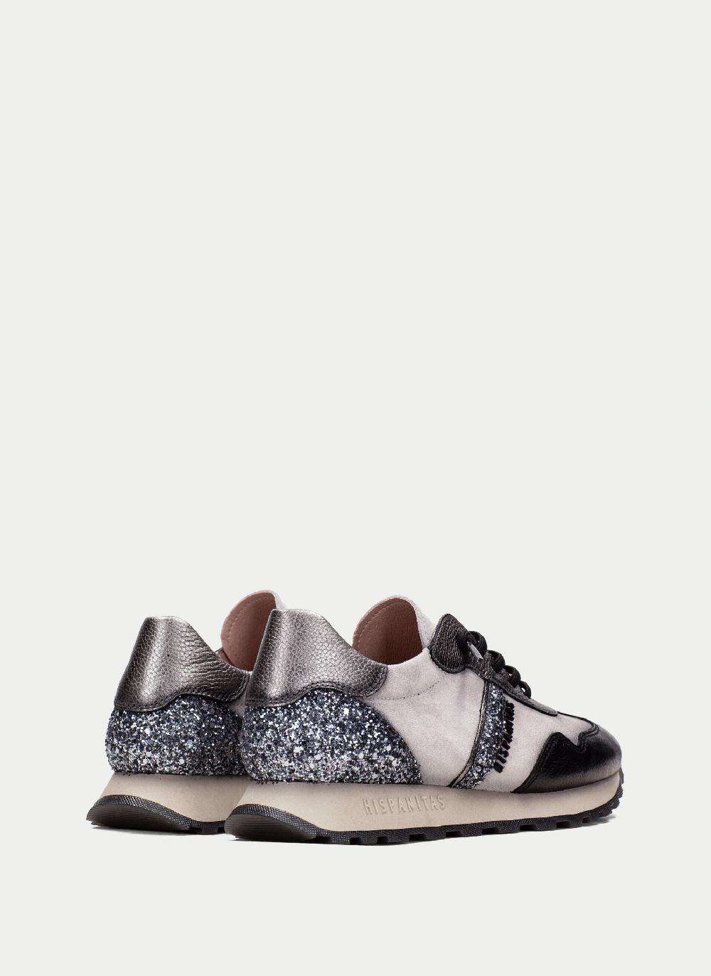 Hispanitas Deportivo Loira Negro-gris-glitter