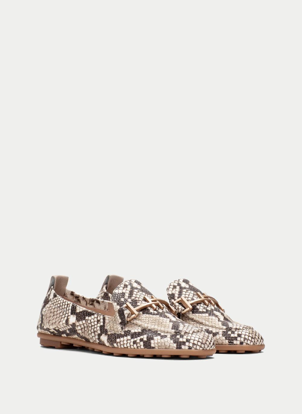 Hispanitas Mocasin Bombay Snake-taupe
