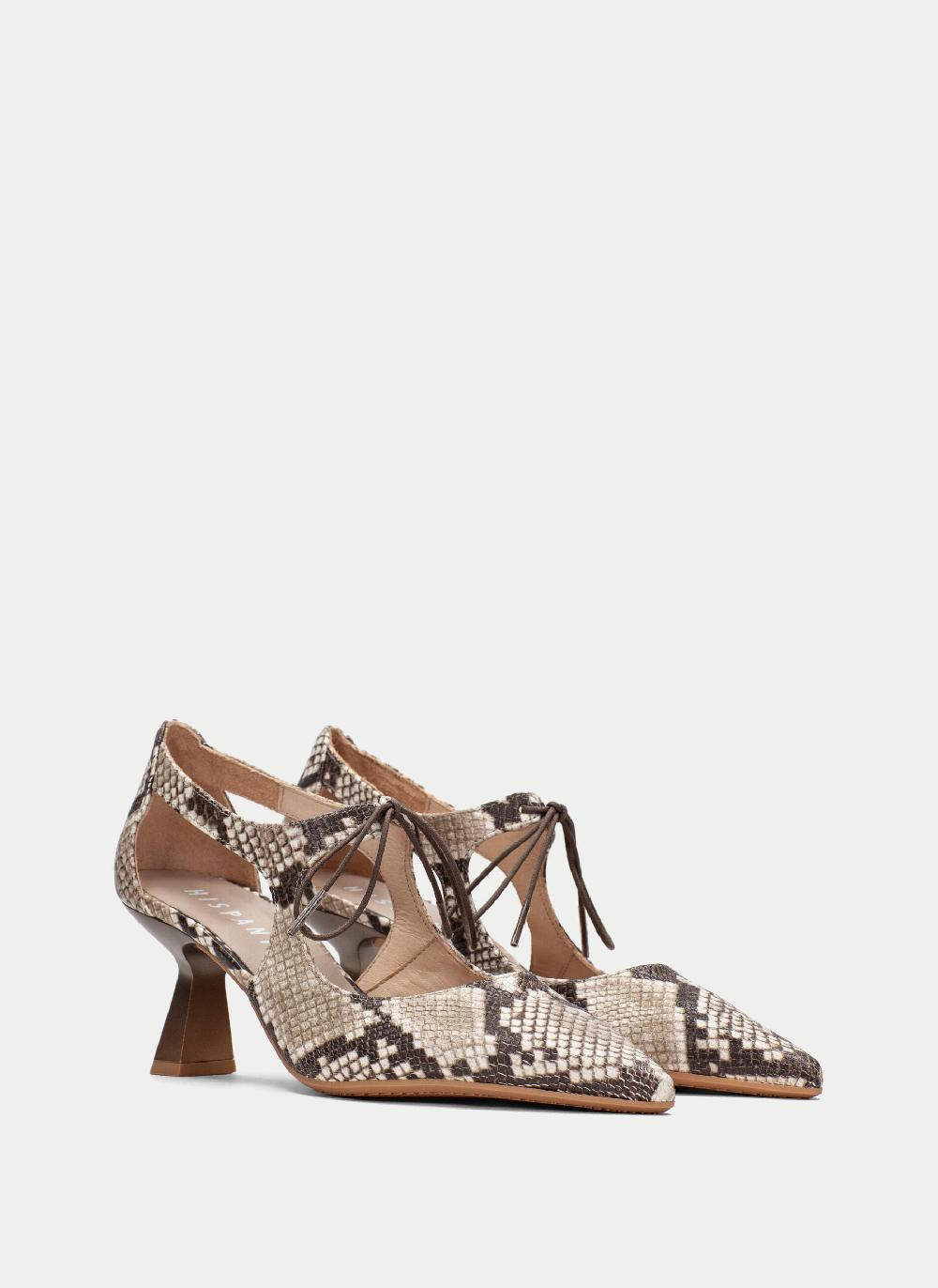 Hispanitas Zapato Tacon Nova Snake-taupe