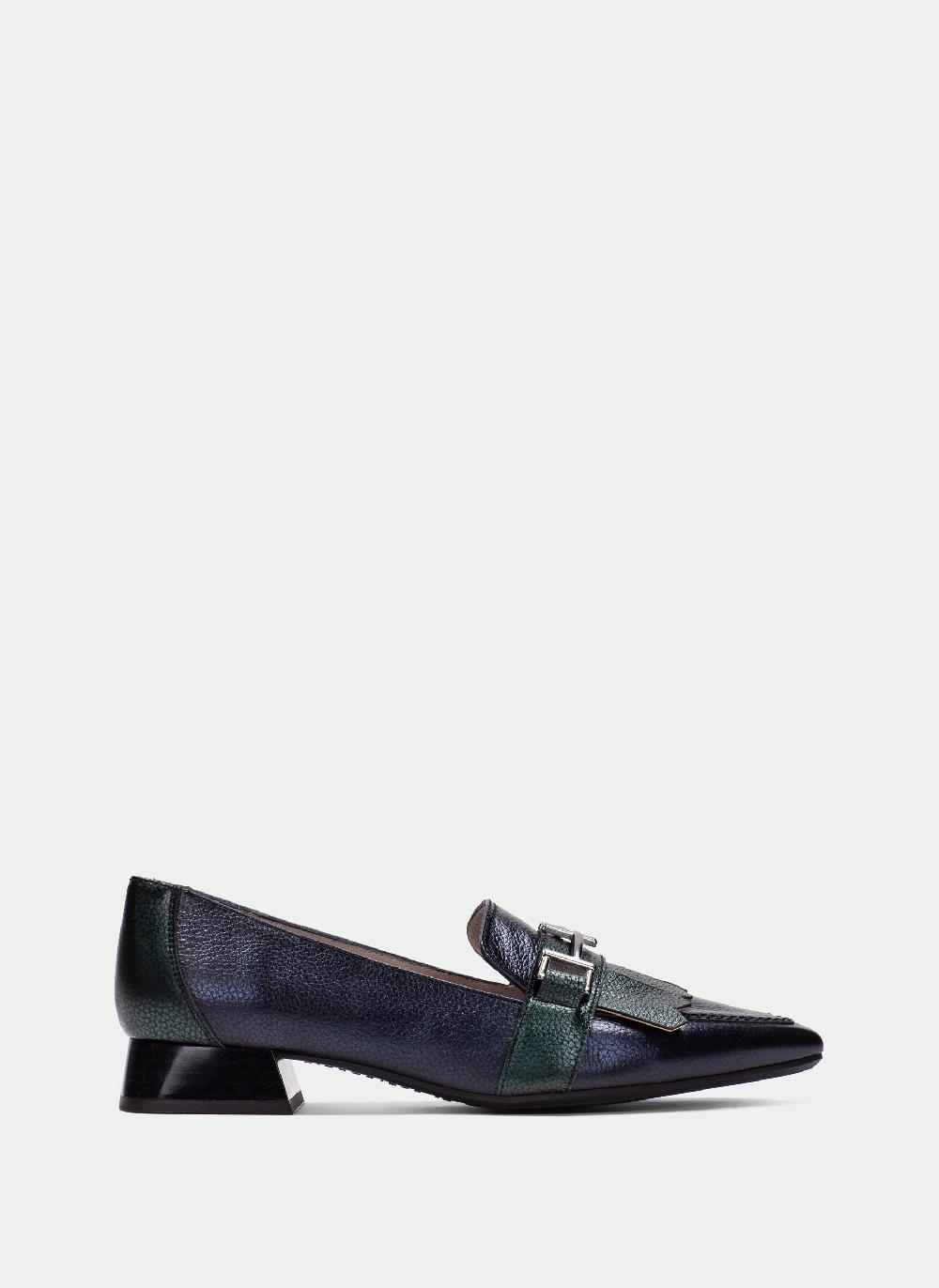 Hispanitas Zapato Plano dali azul-forest-metalizado
