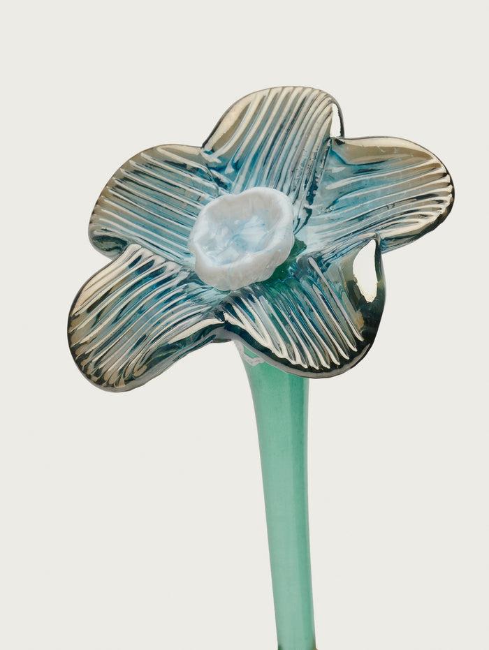 Hoff Deco Mouthblown Crystal Flower Silver by HOFF