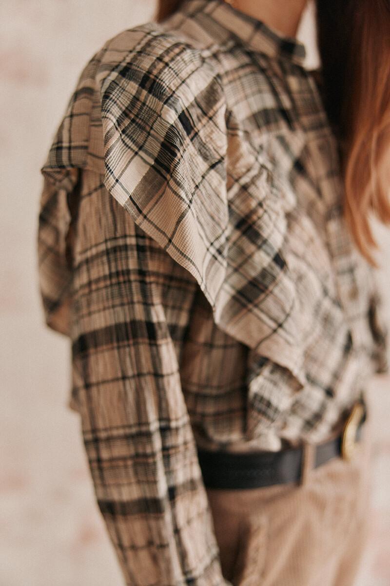 Hoss Intropia Clarisa. Blusa Cuados Volante. | Blusas Y Camisas De Mujer | Hoss Intropia