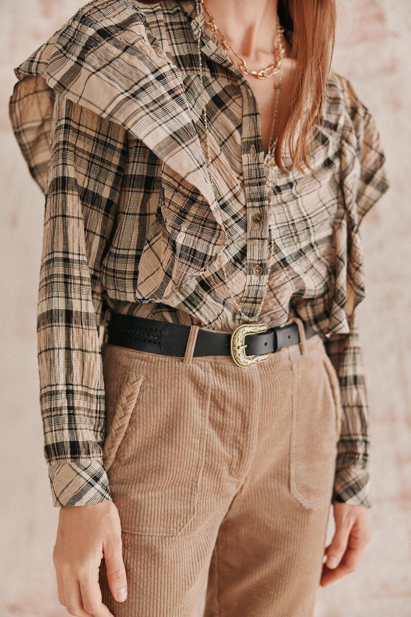 Hoss Intropia Clarisa. Blusa Cuados Volante. | Blusas Y Camisas De Mujer | Hoss Intropia