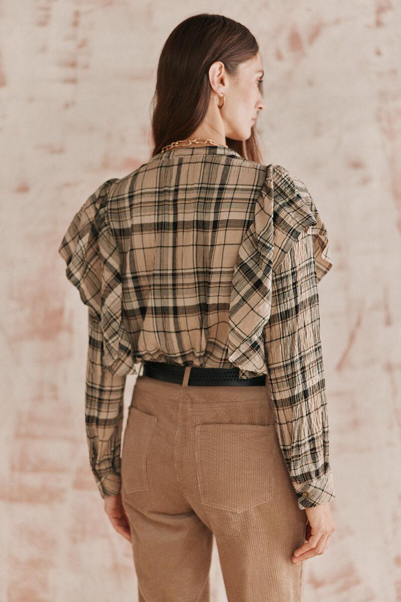 Hoss Intropia Clarisa. Blusa Cuados Volante. | Blusas Y Camisas De Mujer | Hoss Intropia