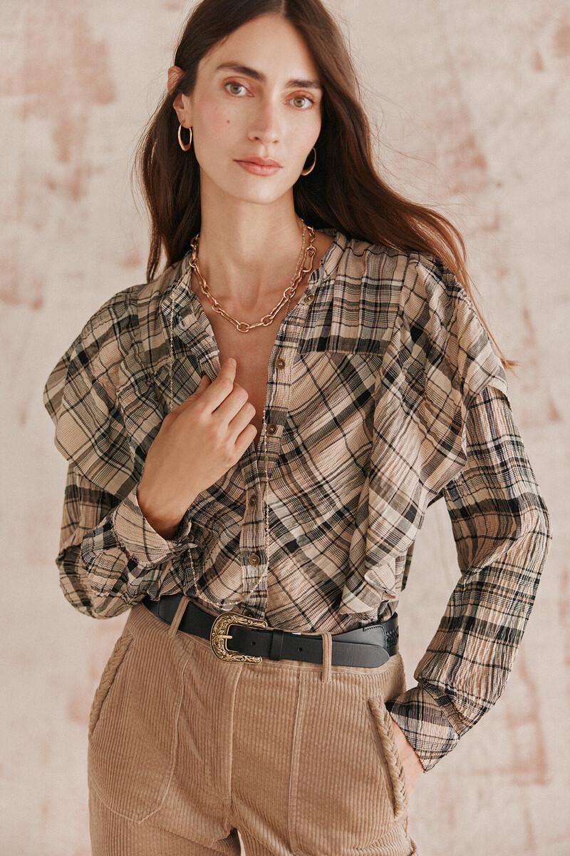 Hoss intropia Clarisa. Blusa cuados volante. | Blusas y camisas de mujer | Hoss Intropia