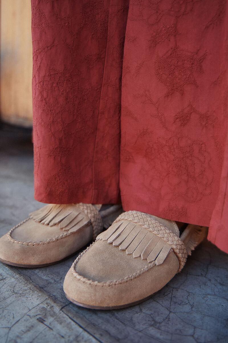 Hoss intropia Laia. Mocasín flecos serraje | Zapatos de mujer | Hoss Intropia