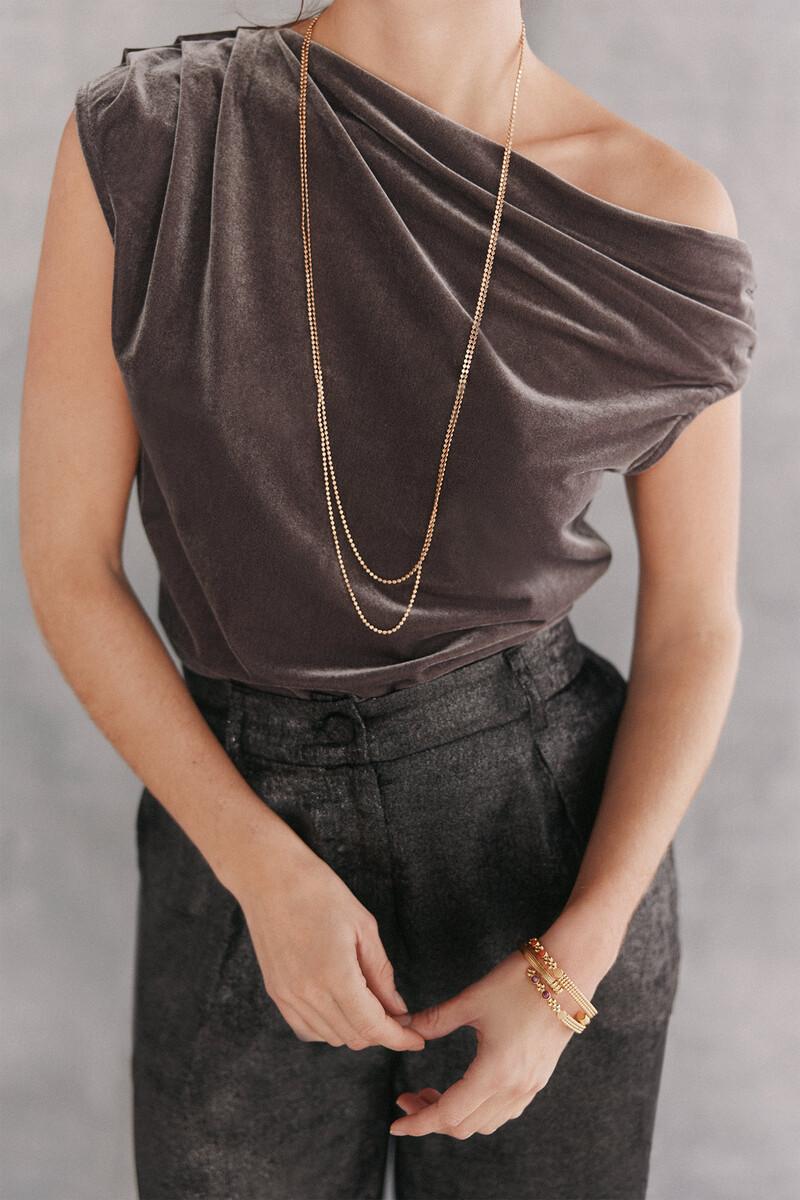 Hoss Intropia Sol. Camiseta Ajustada De Terciopelo | Camisetas Y Tops De Mujer | Hoss Intropia