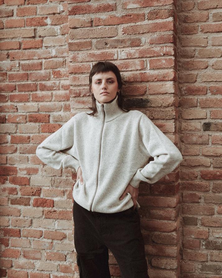 Iaios Jersey cremallera blanco