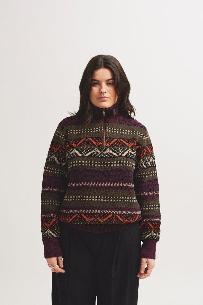 Iaios Jersey Cremallera Granate