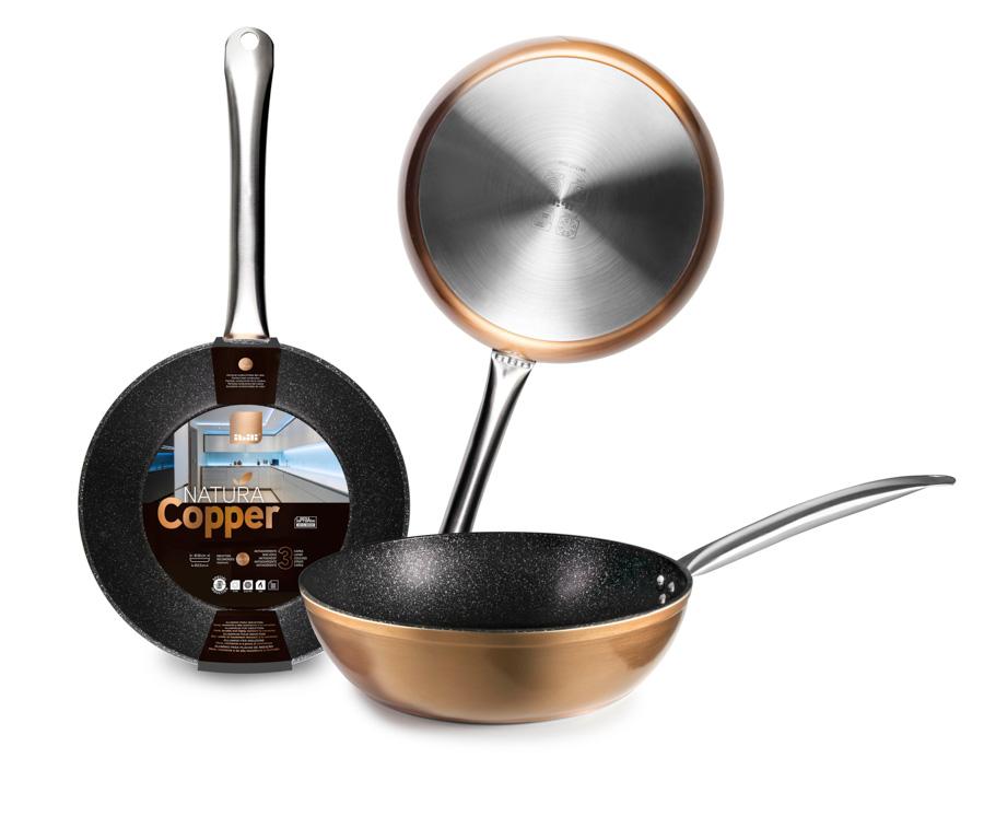 Ibili Sartén Honda con Mango Natura Copper