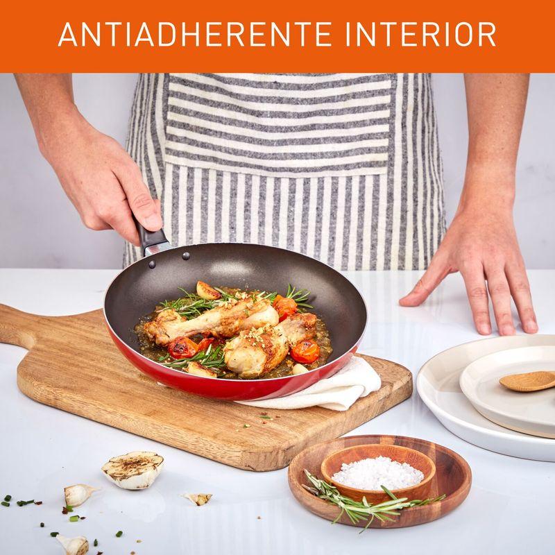 Imusa Batería De Cocina IMUSA COLORS 11 Piezas Rojo Con Tapa De Vidrio