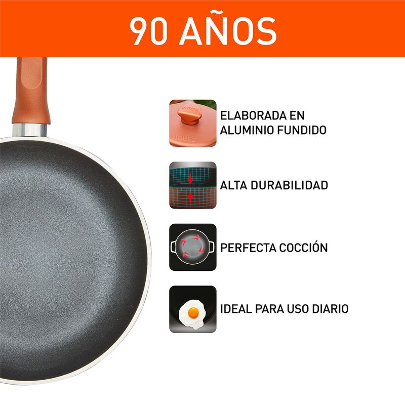 Imusa Cacerola IMUSA 90 Años 14cm Aluminio Fundido Tapa Aluminio