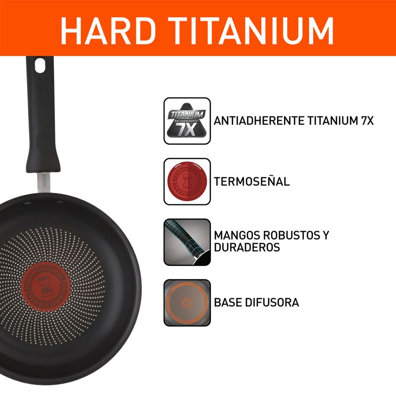 Imusa Cacerola IMUSA Hard Titanium 16cm Antiadherente Tapa De Vidrio