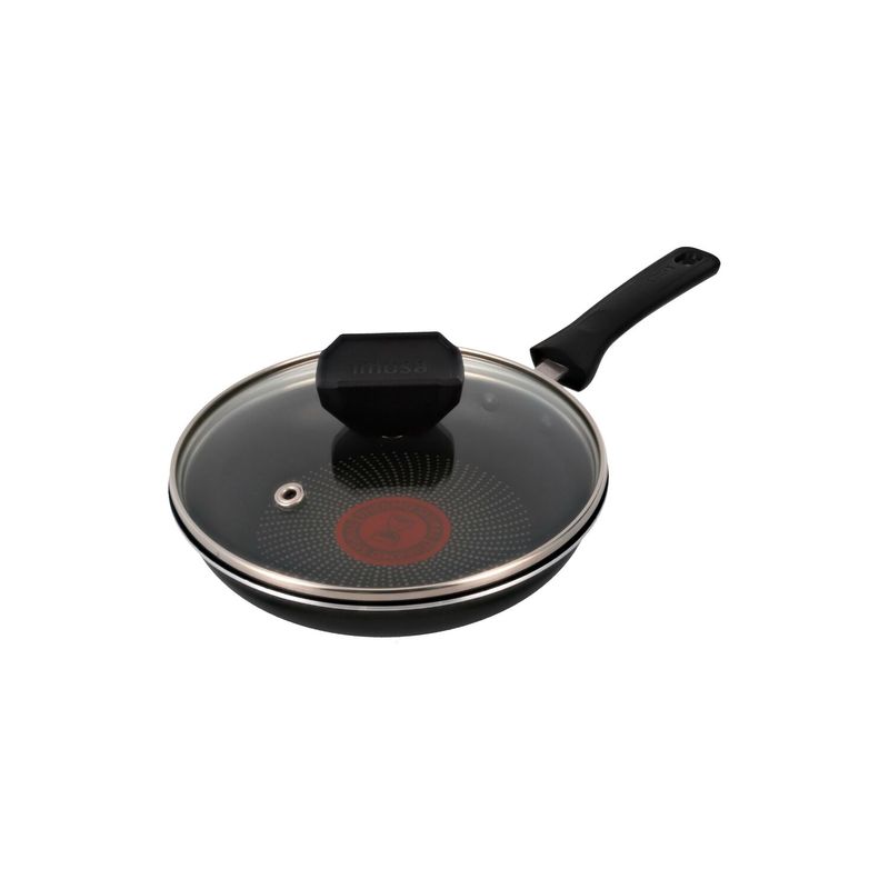 Imusa Cacerola IMUSA Hard Titanium 16cm Antiadherente Tapa de Vidrio